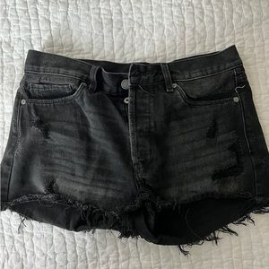 Black denim shorts